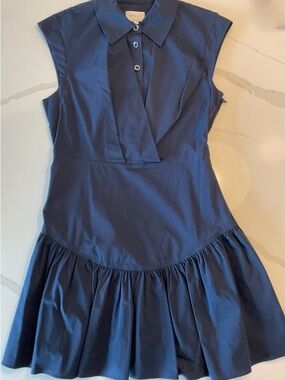 Milly Navy Cap-Sleeve Mini Dress